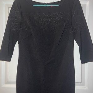 Betsey Johnson Black 3/4 Sleeve Bateau Neck Sheath Dress Size 4